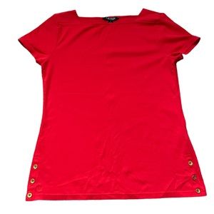 NWOT Lauren Ralph Lauren Boat Neck Basic Short Sleeve Top (size L)